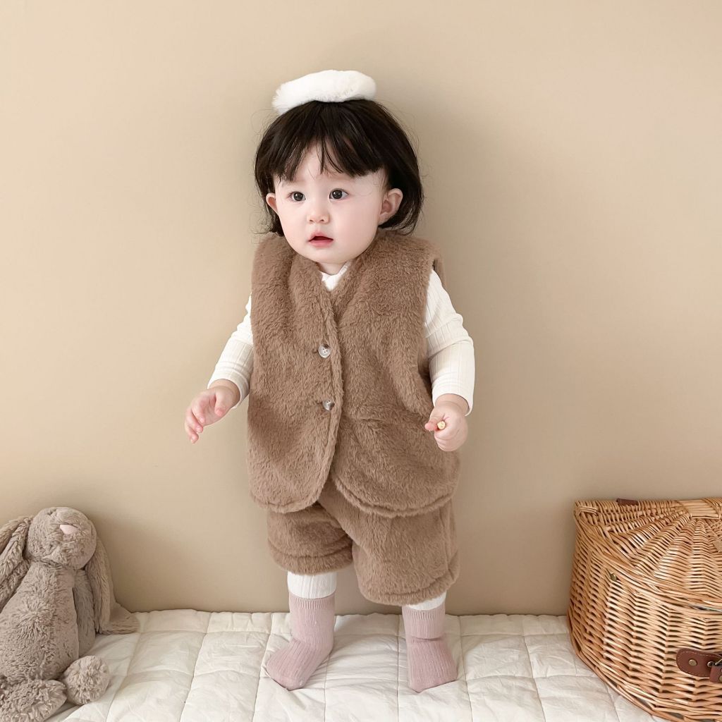 (HÀNG CÓ SẴN) Set Quần Áo Gile thỏ hàng qccc chất liệu loại 1 hàng đẹp, ấm chuẩn đẹp cho bé trai, bé gái Hàn Quốc