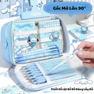 Hộp Bút Trong Suốt Kuromi/Capybara/Cún Trắng Dễ Thương Kích Thước Lớn Nhiều Ngăn Lưu Trữ Đi Kèm Nhiều Phụ Kiện Đáng Yêu