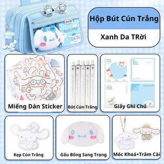 Hộp Bút Trong Suốt Kuromi/Capybara/Cún Trắng Dễ Thương Kích Thước Lớn Nhiều Ngăn Lưu Trữ Đi Kèm Nhiều Phụ Kiện Đáng Yêu