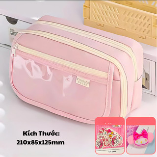 Hộp Bút Trong Suốt Kuromi/Capybara/Cún Trắng Dễ Thương Kích Thước Lớn Nhiều Ngăn Lưu Trữ Đi Kèm Nhiều Phụ Kiện Đáng Yêu