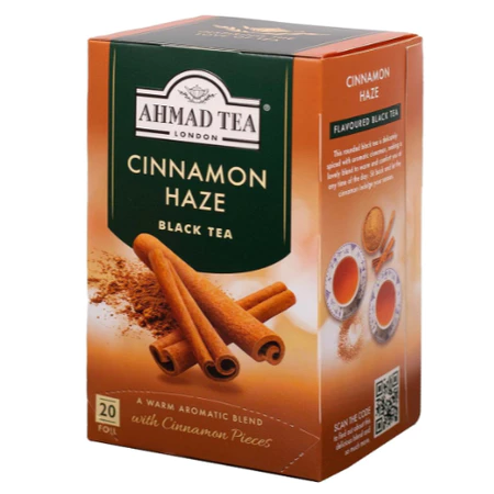 Trà đen hương Quế Ahmad 40g/20 túi lọc có bao thiếc - Ahmad Cinnamon Haze Tea