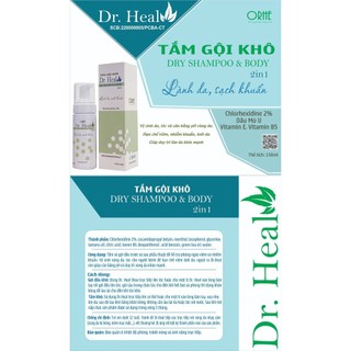 Dr. Heal SHAMPOO & BODY TẮM GỘI KHÔ DÀNH CHO NGƯỜI BỆNH CHLOHEXIDINE 2% PHÒNG NGỪA NHIỄM KHUẨN
