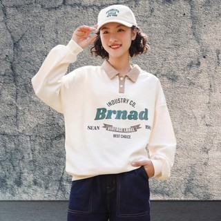 Áo sweater cổ polo BRAND họa tiết phong cách Hàn Quốc thời trang retro cho nam nữ thu đông mặc ấm cho cặp đôi K1