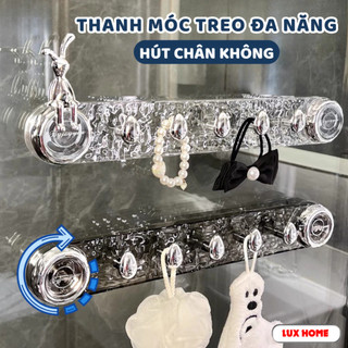 Thanh móc treo quần áo nhà tắm hút chân không siêu chịu lực, Móc treo đồ đa năng hít tường nhà bếp