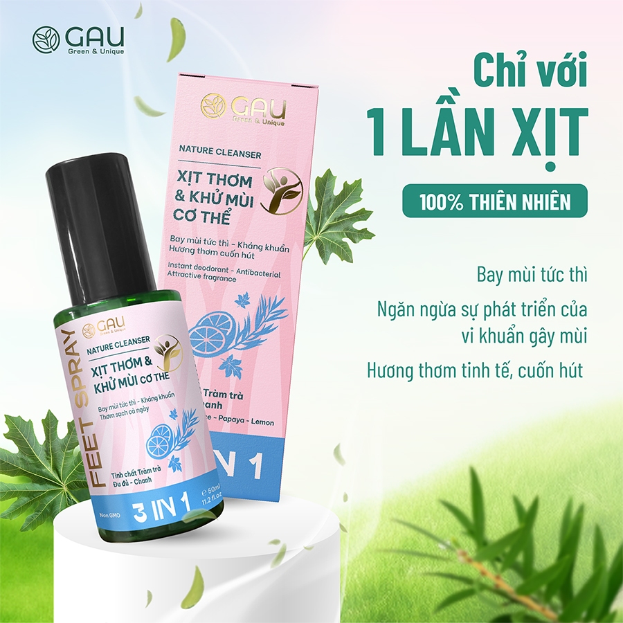XỊT THƠM CƠ THỂ & NÁCH GAU KHỬ MÙI CẢ NGÀY, HƯƠNG NƯỚC HOA SANG TRỌNG TỰ NHIÊN GIỮ ẨM MỀM DA 120ml