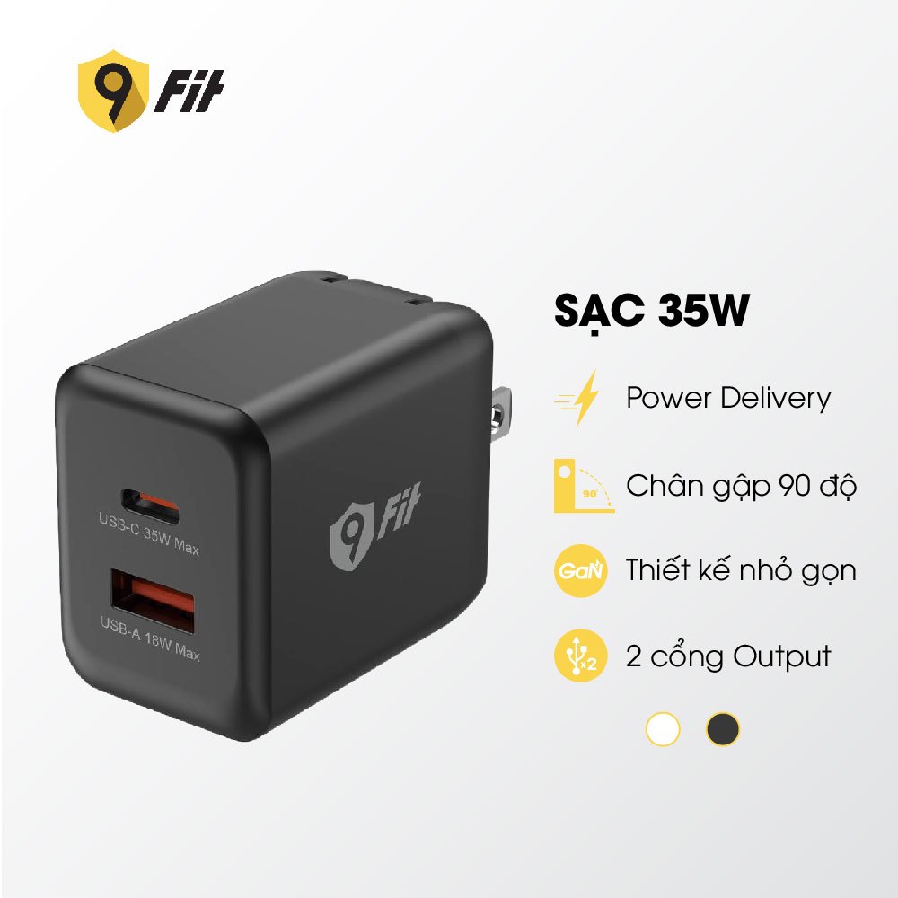 Ảnh Cốc sạc nhanh 9FIT 35W 1A + 1C công nghệ GaN 1