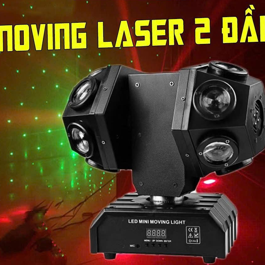 Đèn Led Moving RGB 2 Đầu Tích Hợp Laser Có Kết Nối DMX Nháy Theo Nhạc ...