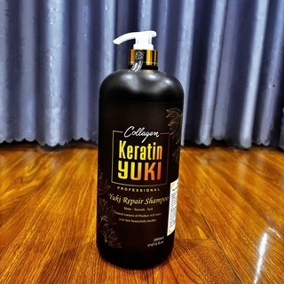Gội xả colagen keratin YUKI 2000ml/1 chai siêu mềm mượt, kích mọc tóc , phục hồi tóc hư tổn