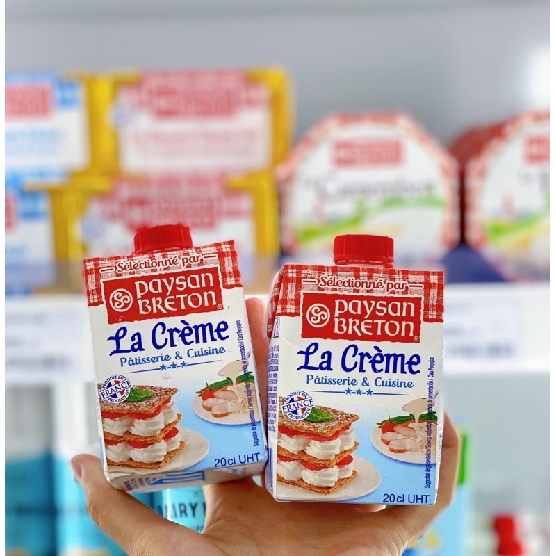 ( Chỉ giao TpHCM) Kem Whipping Cream Paysan Breton làm kem tranh trí bánh 200ml - DL19
