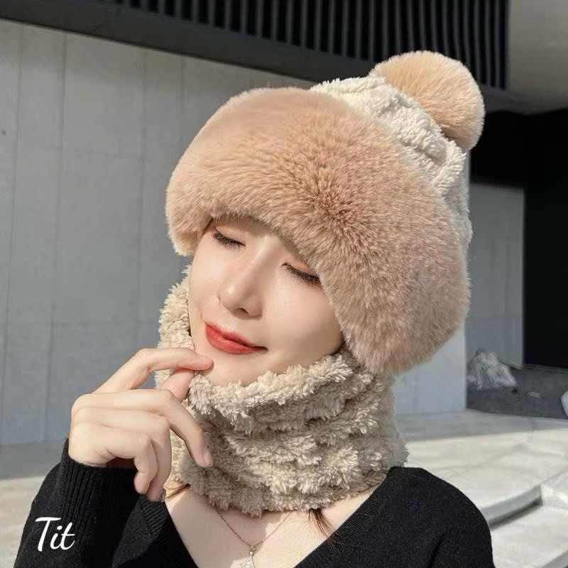 Mũ Trùm Đầu Phong Cách Mông Cổ Bằng Vải Lông Dày Dặn, Giữ Ấm Chống Gió