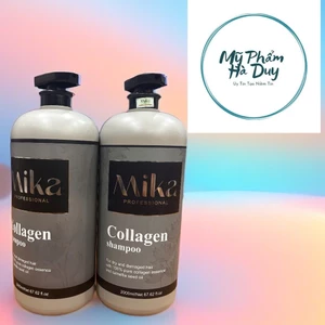 Cặp Dầu Gội Xả Collagen MIKA phục hồi hư tổn cho da đầu dầu bết, ngăn gàu, dầu gội collagen ngăn rụng tóc