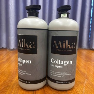 Cặp Dầu Gội Xả Collagen MIKA phục hồi hư tổn cho da đầu dầu bết, ngăn gàu, dầu gội collagen ngăn rụng tóc