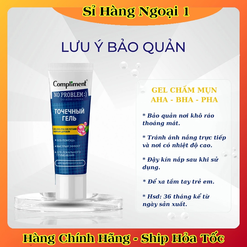 GEL Chấm Mụn Compliment No Problem AHA-BHA-PHA  25ml của Nga
