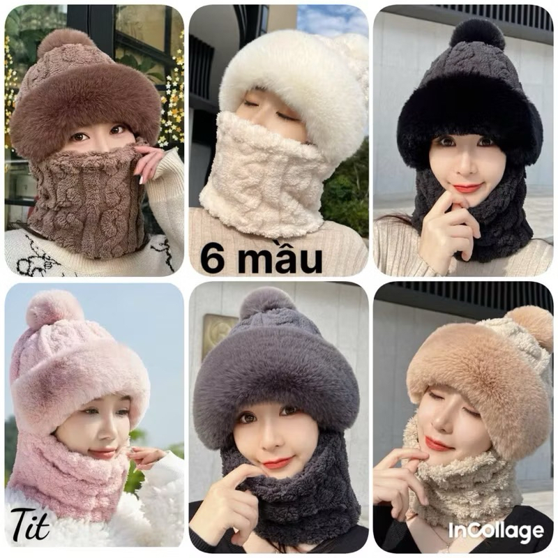 Mũ Trùm Đầu Phong Cách Mông Cổ Bằng Vải Lông Dày Dặn, Giữ Ấm Chống Gió