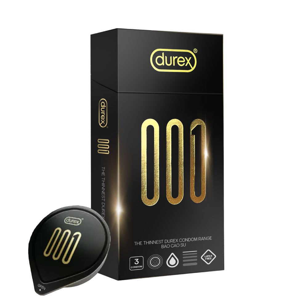 Ảnh Bao Cao Su Durex 001 Siêu Mỏng, Hộp 3 Bao, Mới Ra Mắt 1