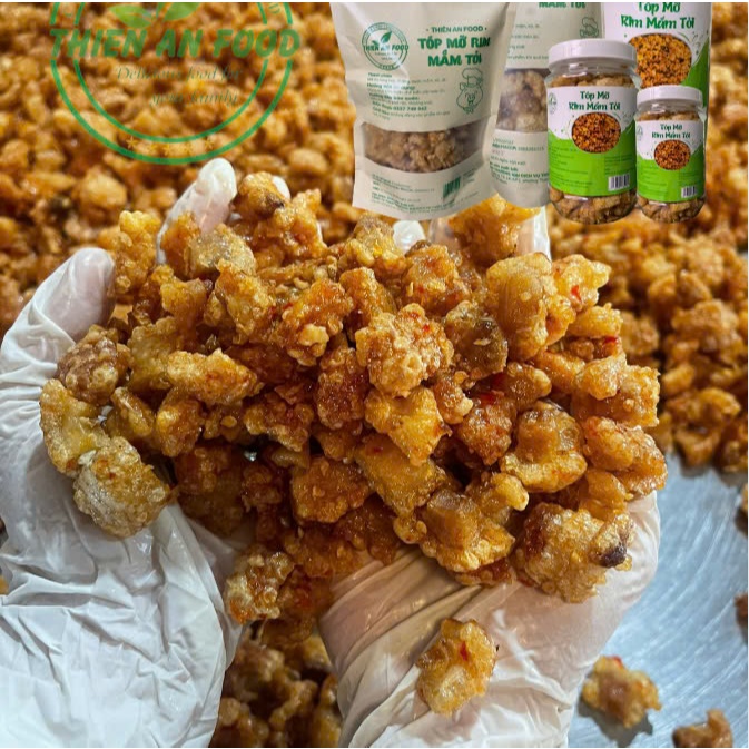 TÓP MỠ DA GIÒN RIM MẮM TỎI 100G THIÊN AN FOOD