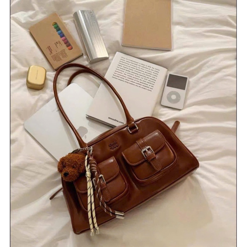 Túi xách Chio 2nd dáng hộp hai quai TẶNG KÈM CHARM vintage đeo vai cực xinh (FREESHIP)