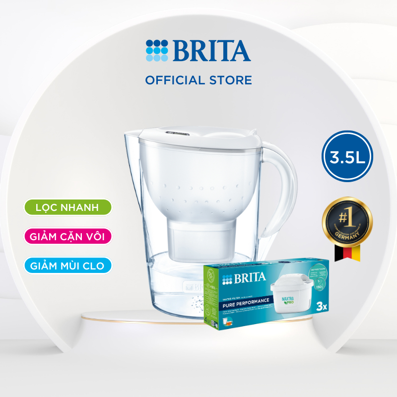 Ảnh Combo bình lọc nước BRITA Marella XL 3.5L + Hộp 3 lõi lọc BRITA Maxtra 1