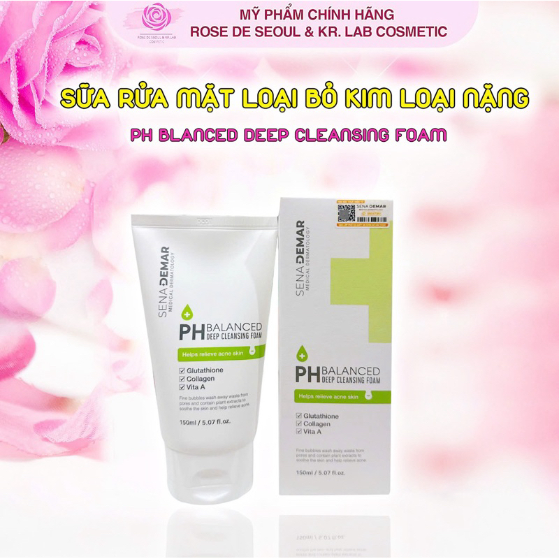 Sữa rửa mặt Sena demar PH balanced deep cleansing foam 150ml - hạn 2028 Hàn Quốc sữa rửa mặt senademar  IS453