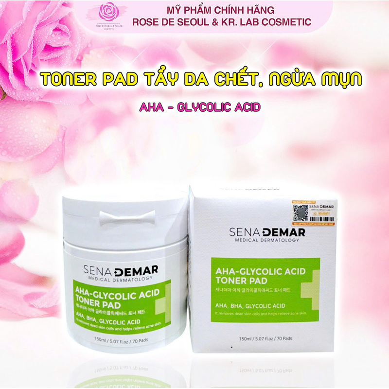 Toner pad Sena demar AHA-glycolic acid toner pad 150ml - hạn 2028 Hàn Quốc toner pad senademar  IS371