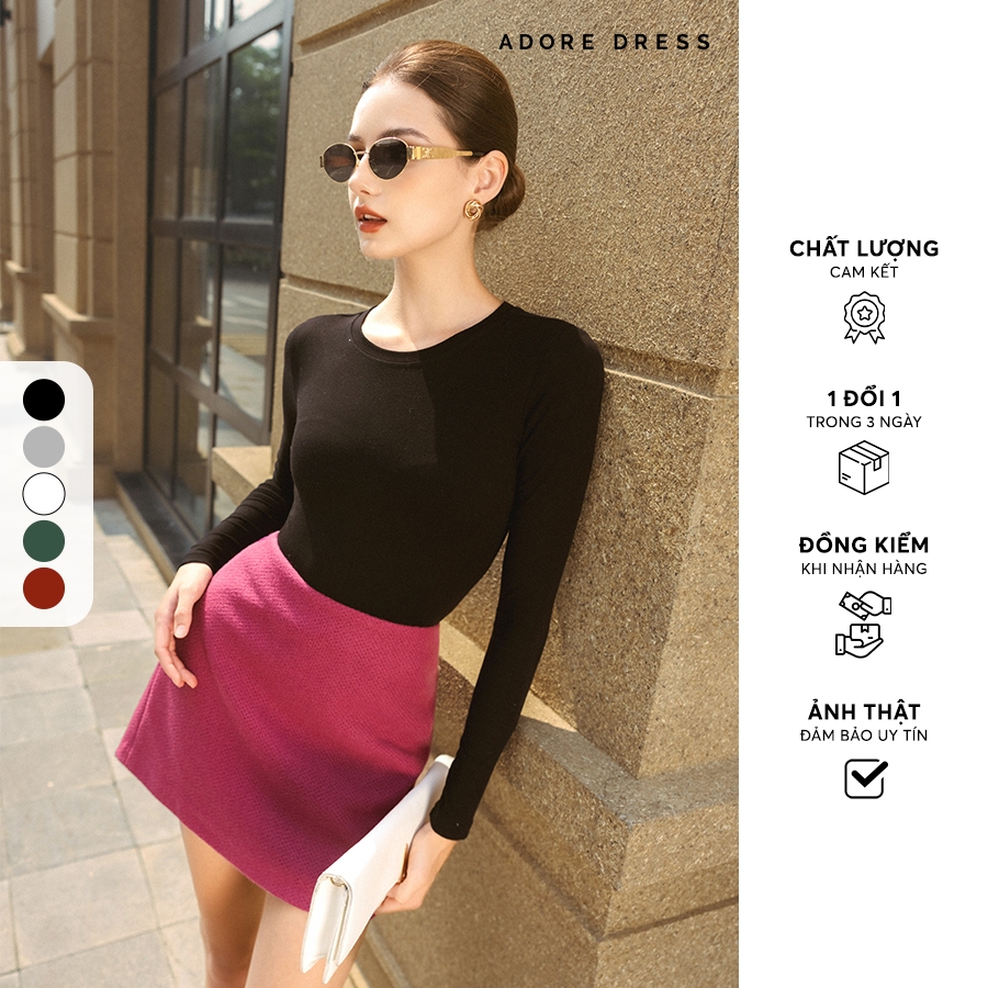 Ảnh 412HT0001 - Áo giữ ấm basic thun tăm nhiều màu ADORE DRESS 1
