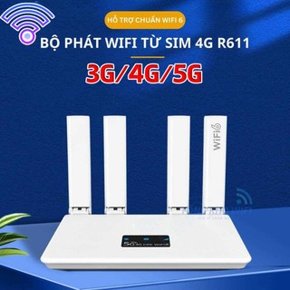 Cục phát wifi từ sim 4G, bộ phát wifi 4G 4 ăng ten siêu khỏe R611C, Tích hợp wifi 6 chạy bền bỉ 24/24