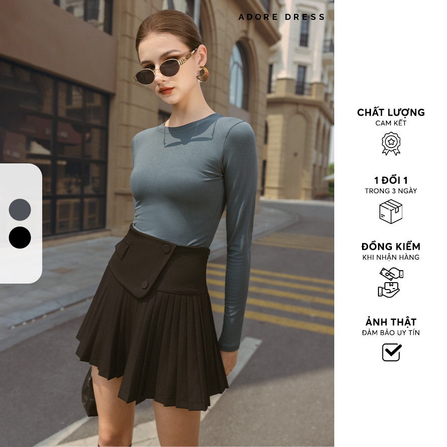 Ảnh 412SK1058- Chân váy mini xoè dập ly dạ mỏng 2 màu ADORE DRESS 1