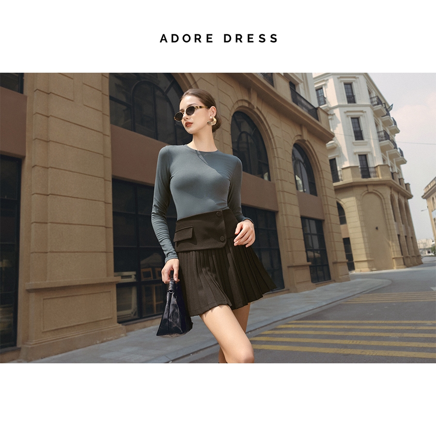 Ảnh 412SK1058- Chân váy mini xoè dập ly dạ mỏng 2 màu ADORE DRESS 2