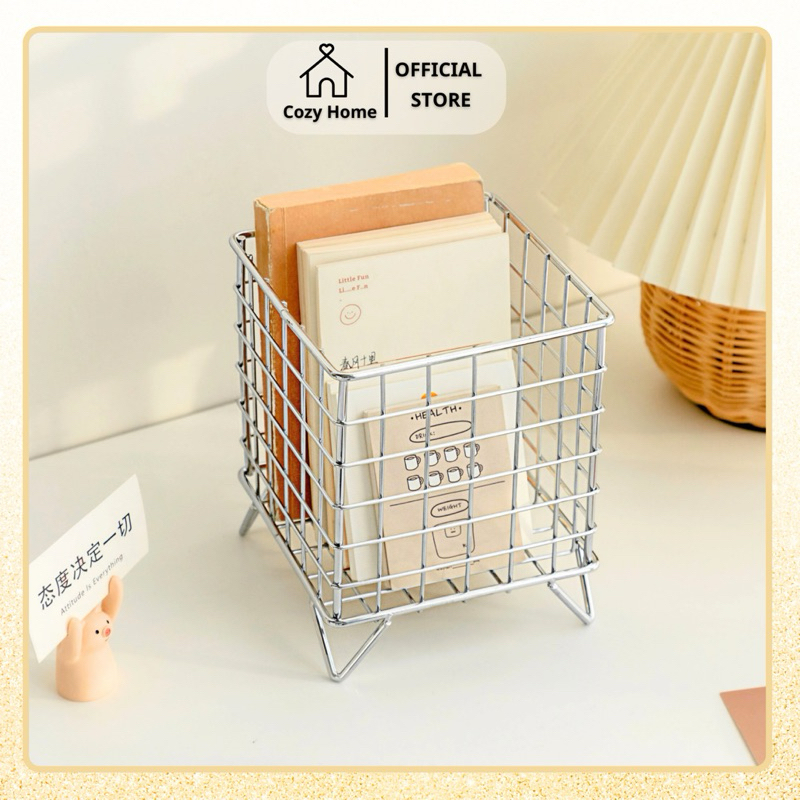 Giỏ Sắt Vuông Để Bàn Decor Đựng Đồ Lặt Vặt COZY DECOR | Shopee Việt Nam