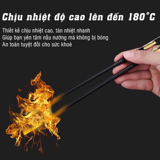 Đũa hợp kim Set 10 đôi đũa kháng khuẩn đũa gỗ chống nấm mốc chịu nhiệt tốt an toàn cho người sử dụng