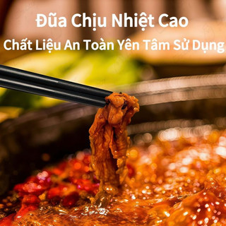 Đũa hợp kim Set 10 đôi đũa kháng khuẩn đũa gỗ chống nấm mốc chịu nhiệt tốt an toàn cho người sử dụng