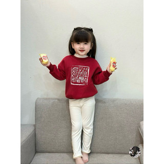 Áo nỉ Tết màu đỏ cho mẹ và bé Batala Kids, Áo Hoodie nỉ bông hoạ tiết Tết may mắn Xuân 2023