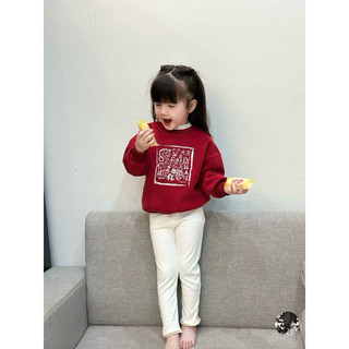 Áo nỉ Tết màu đỏ cho mẹ và bé Batala Kids, Áo Hoodie nỉ bông hoạ tiết Tết may mắn Xuân 2023