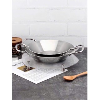 Chảo xào hai quai Chockmen [66] inox 316NDT, 3 lớp liền khối, size 20/24cm dùng được bếp từ C66