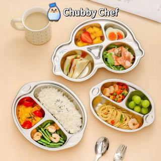 Khay cơm cho bé inox 304 cao cấp Nhiều hình dạng Chubby Chef hình peppa pig kitty gấu panda ô tô dễ thương