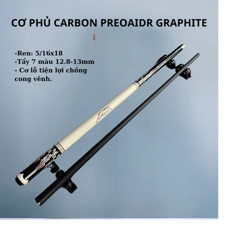Cơ Bida Phủ Carbon Lỗ -Cơ Preoai BÁO TRẮNG - Mẫu Mới Sang Trọng - BIDA TRƯỜNG THỌ