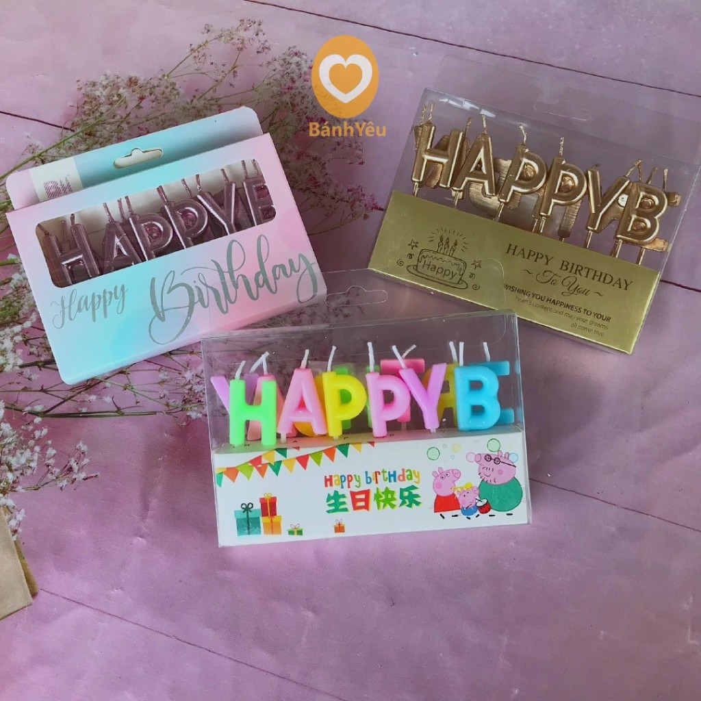 Nến chữ Happy Birthday dùng trang trí bánh - SK18
