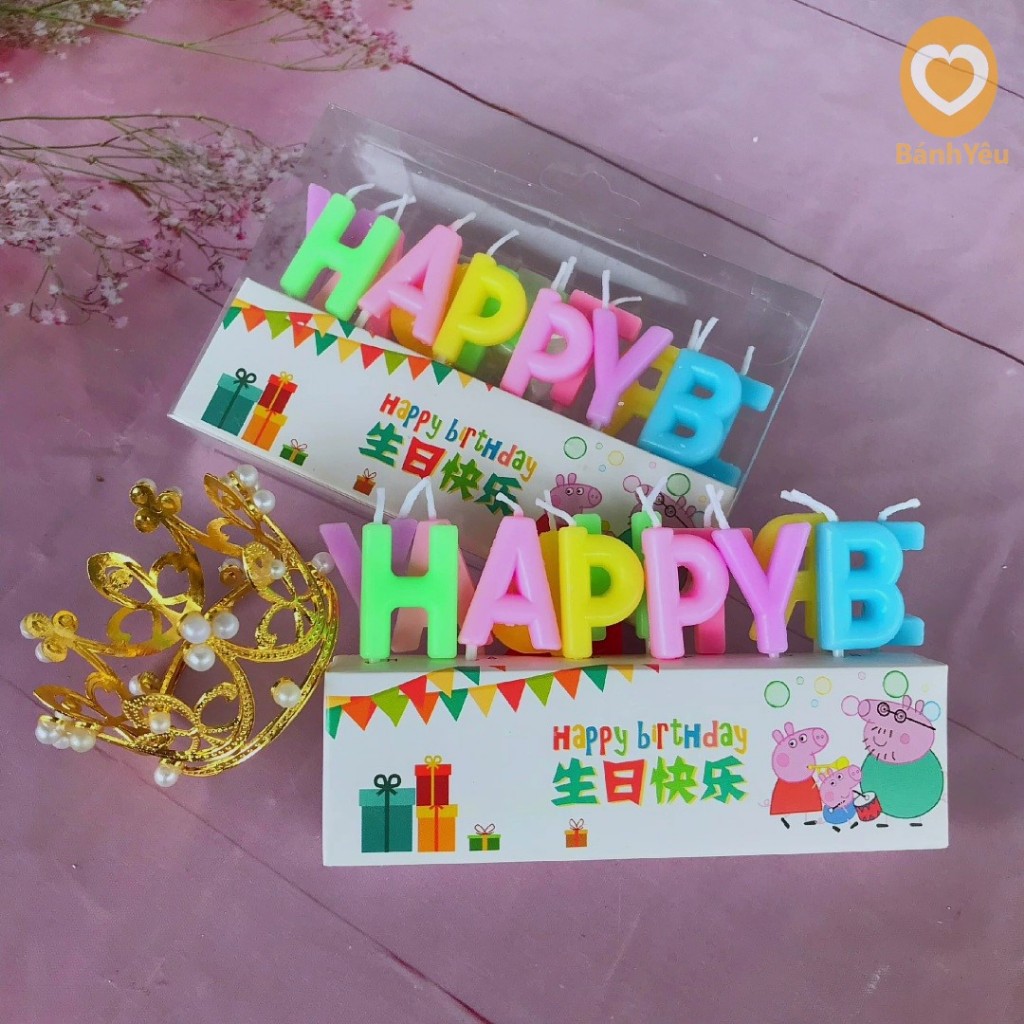 Nến chữ Happy Birthday dùng trang trí bánh - SK18