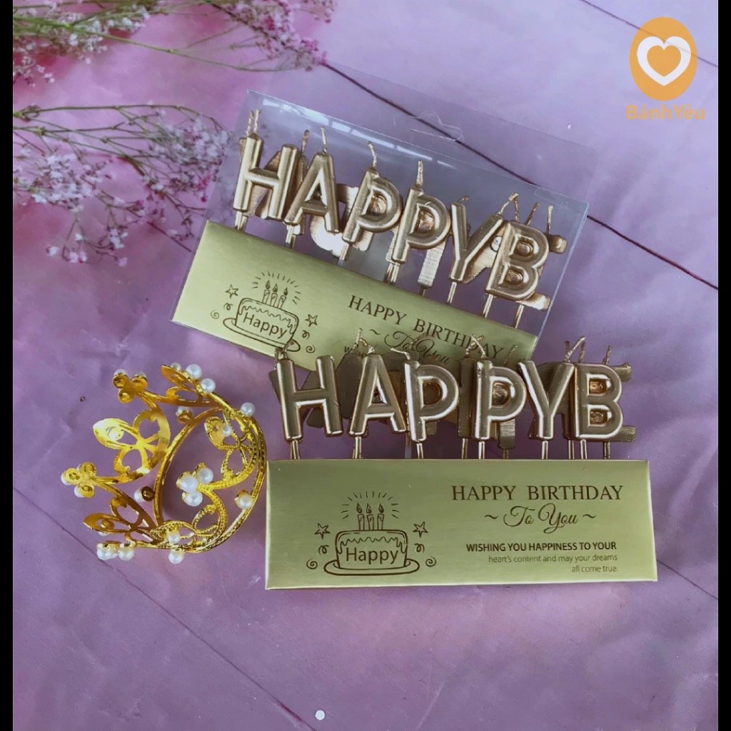 Nến chữ Happy Birthday dùng trang trí bánh - SK18