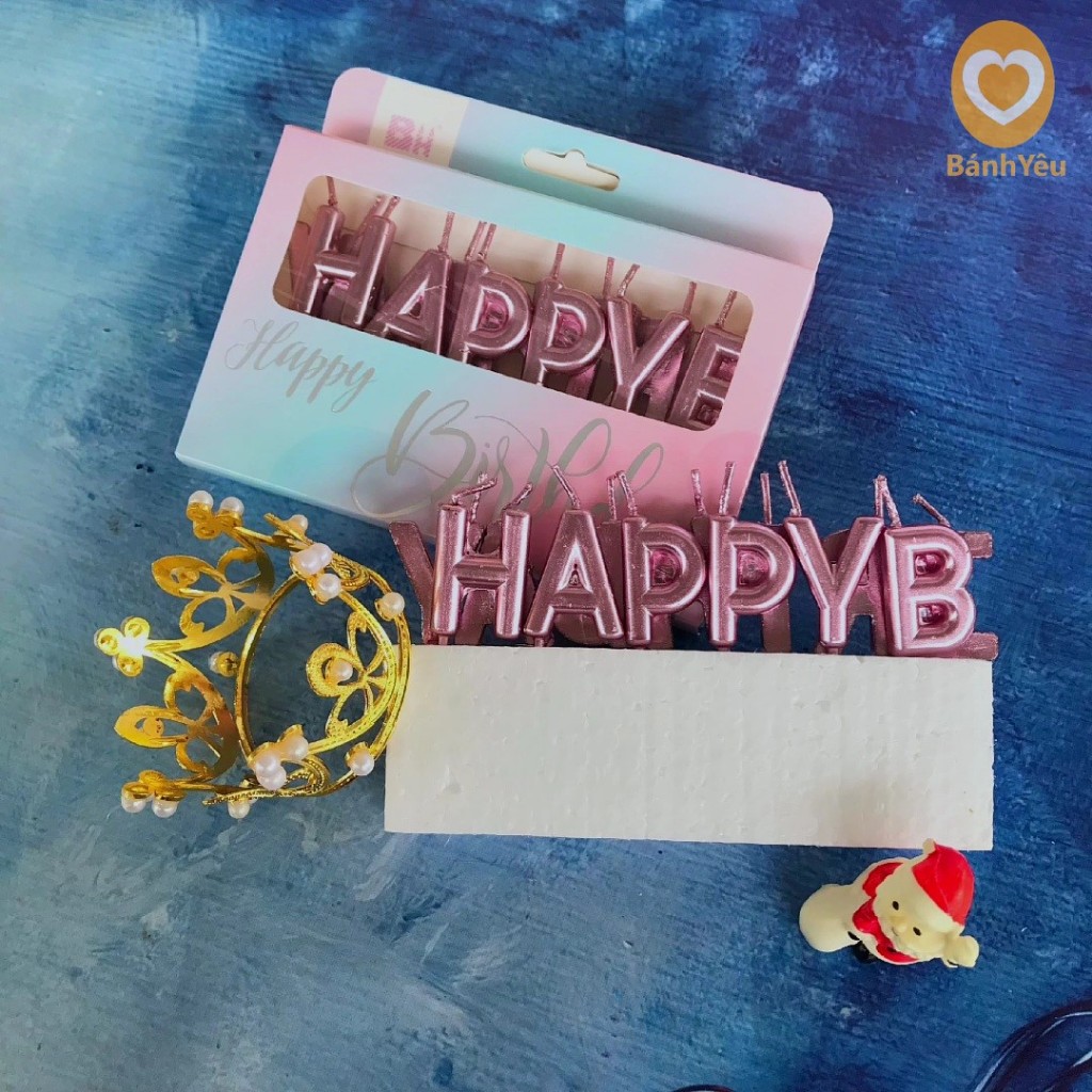 Nến chữ Happy Birthday dùng trang trí bánh - SK18
