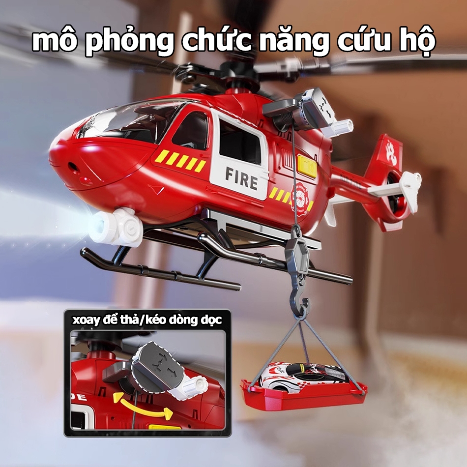 Đồ Chơi Máy Bay Trực Thăng Cứu Hộ Vận Tải Cho Bé Cảnh Sát Cở Lớn Có Nhạc Đèn Police - Đồ Chơi Cho Bé PUKAPI