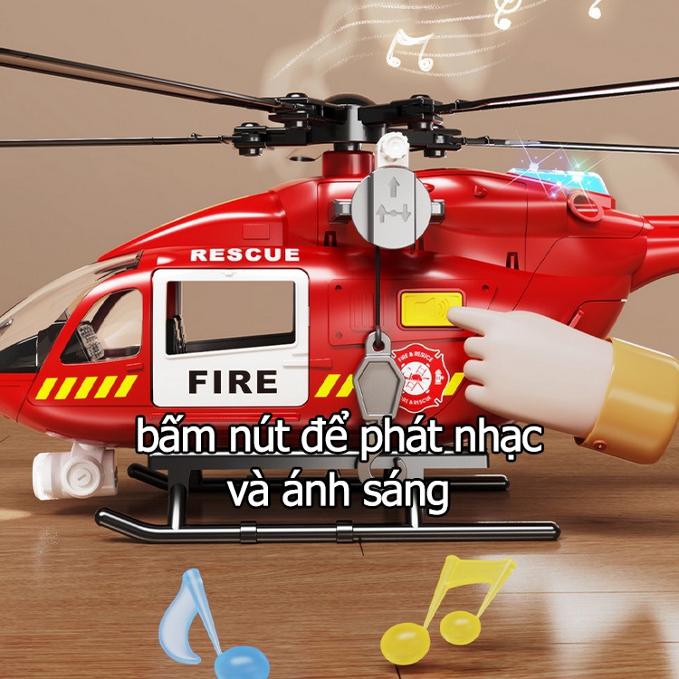Đồ Chơi Máy Bay Trực Thăng Cứu Hộ Vận Tải Cho Bé Cảnh Sát Cở Lớn Có Nhạc Đèn Police - Đồ Chơi Cho Bé PUKAPI
