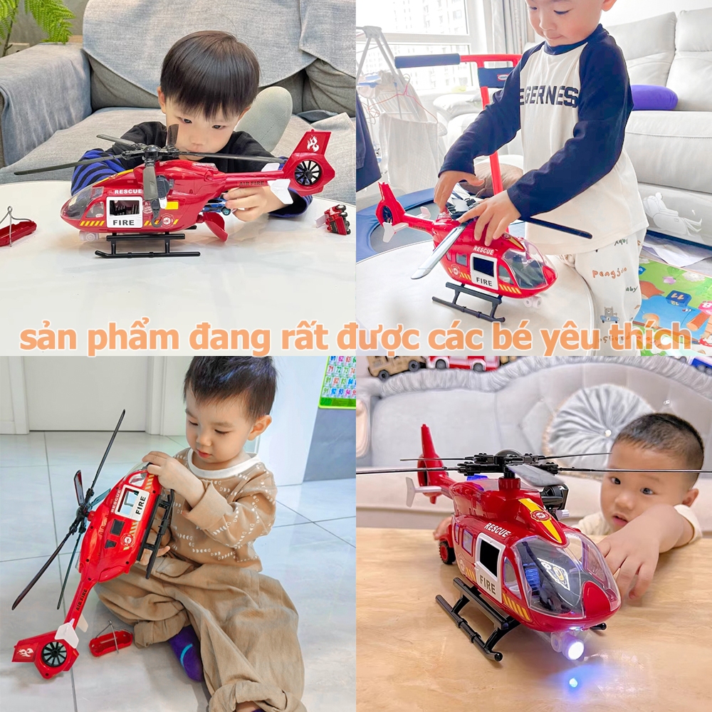 Đồ Chơi Máy Bay Trực Thăng Cứu Hộ Vận Tải Cho Bé Cảnh Sát Cở Lớn Có Nhạc Đèn Police - Đồ Chơi Cho Bé PUKAPI
