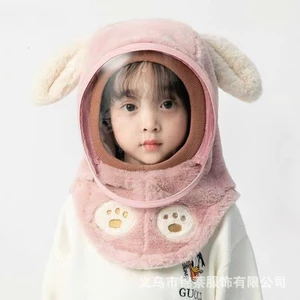 Mũ Chống Gió Len Lông Cừu Mềm Mịn Trùm Đầu Kèm Kính Chống Bụi, Giọt Bắn Cho Bé Chất Liệu Kính Mica HIQ01 - 3SBABY