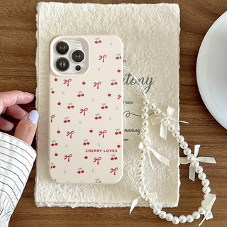Ốp Lưng iPhone TPU Hoạ Tiết Da Cherry Loves Chống Sốc, Chống Bẩn Cao Cấp - iP X/XS/11/12/13/14/15/16/17/Plus/Pro/Max/Air