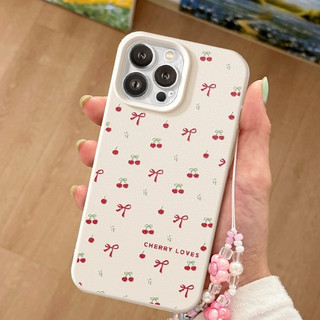 Ốp Lưng iPhone TPU Hoạ Tiết Da Cherry Loves Chống Sốc, Chống Bẩn Cao Cấp - iP X/XS/11/12/13/14/15/16/17/Plus/Pro/Max/Air
