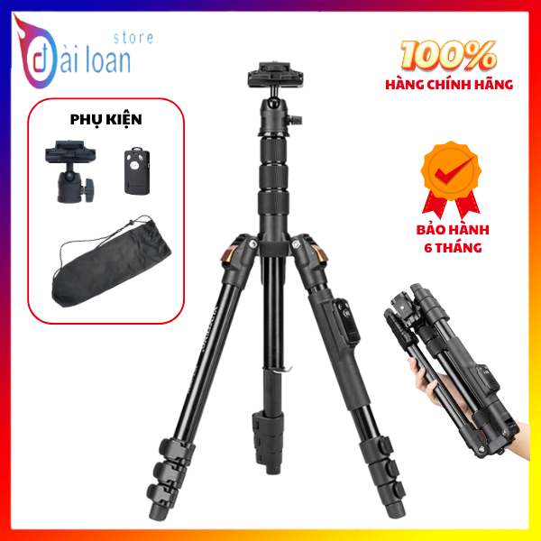 Tripod Yunteng VCT-180 Chuyên Nghiệp - Chân Đế 1m74 Kèm Remote, Kẹp Điện Thoại Ngàm Chắc Chắn