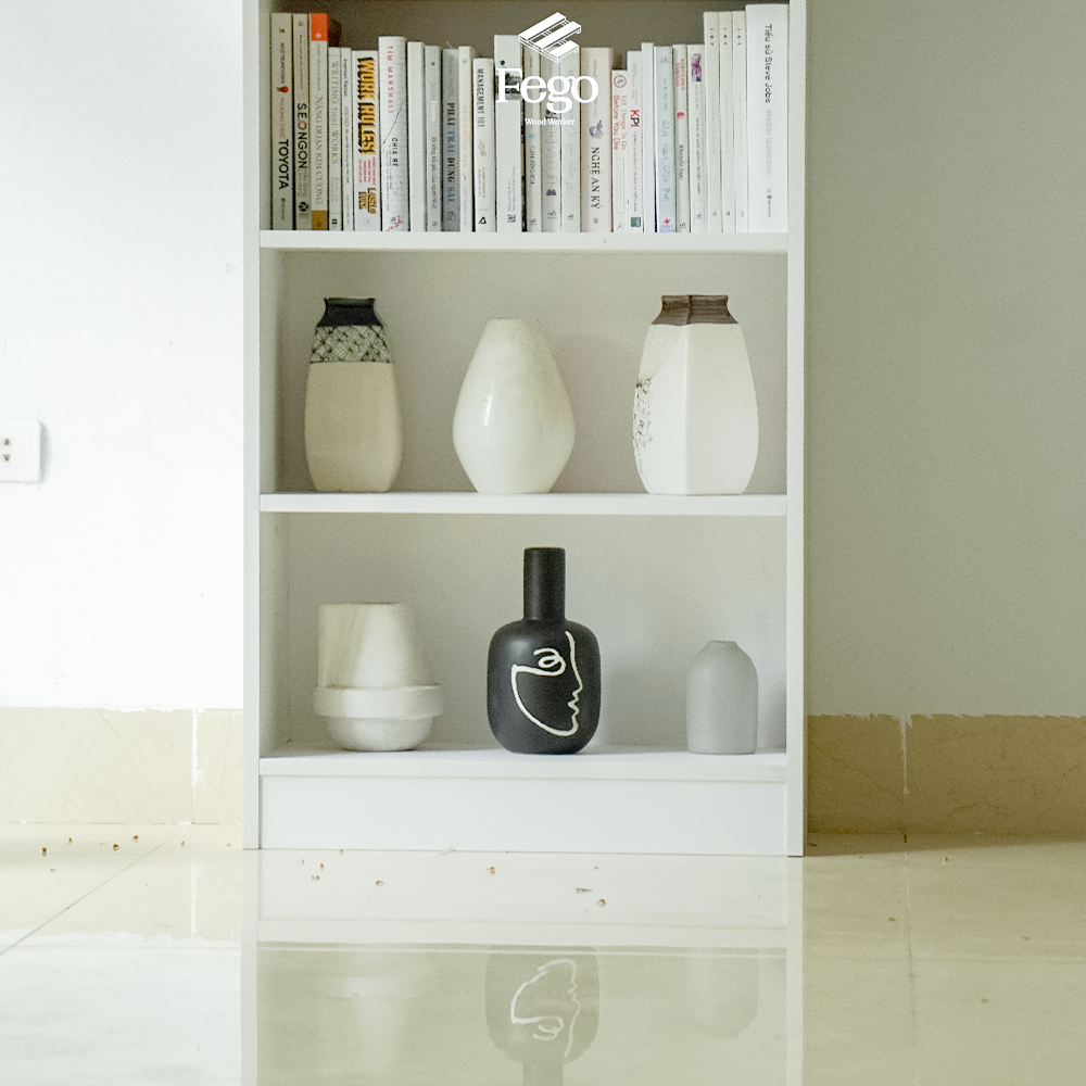 Ảnh Kệ sách 6 tầng màu trắng FEGO gỗ MDF chống ẩm phủ Melamine cao cấp 3