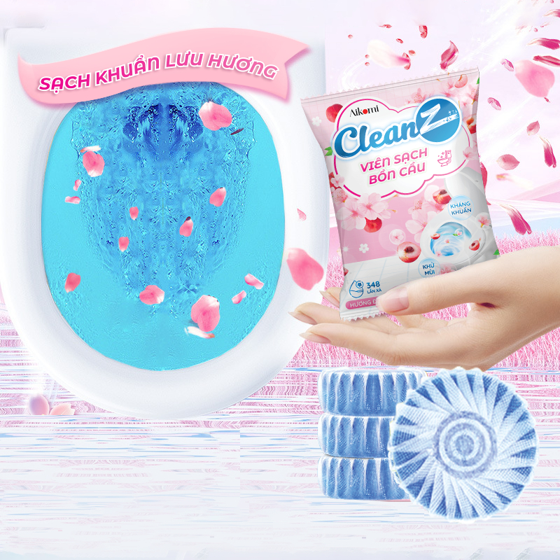 Ảnh Combo 12 Viên sạch bồn cầu CleanZ thả bồn cầu sạch khuẩn tẩy sạch mảng bám khử mùi diệt vi khuẩn toilet 3