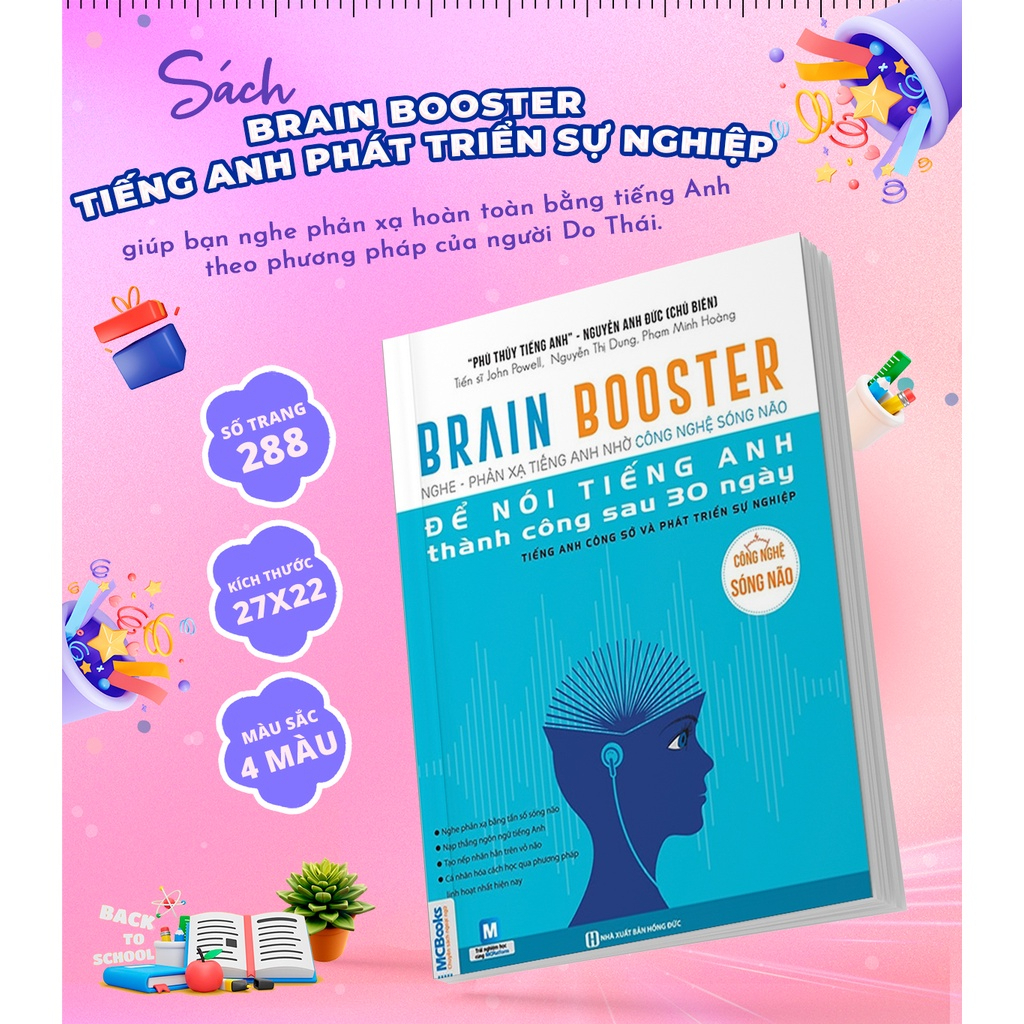 Sách - Brain Booster Nghe Phản xạ tiếng Anh Nhờ Công Nghệ Sóng Não - Tiếng Anh Phát Triển Sự Nghiệp